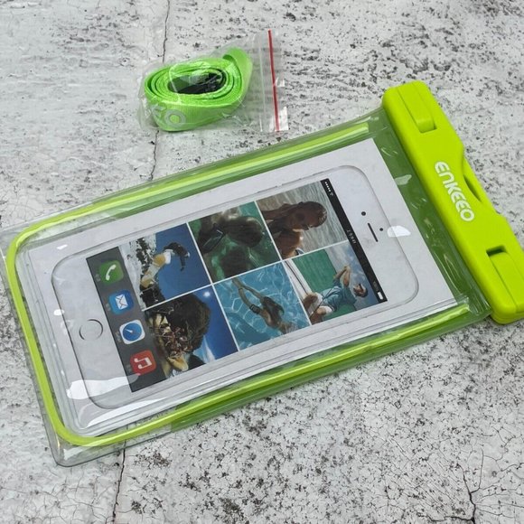 Enkeeo Waterproof Phone Case Neon Green Floating Phone Pouch Underwater - Picture 3 of 11